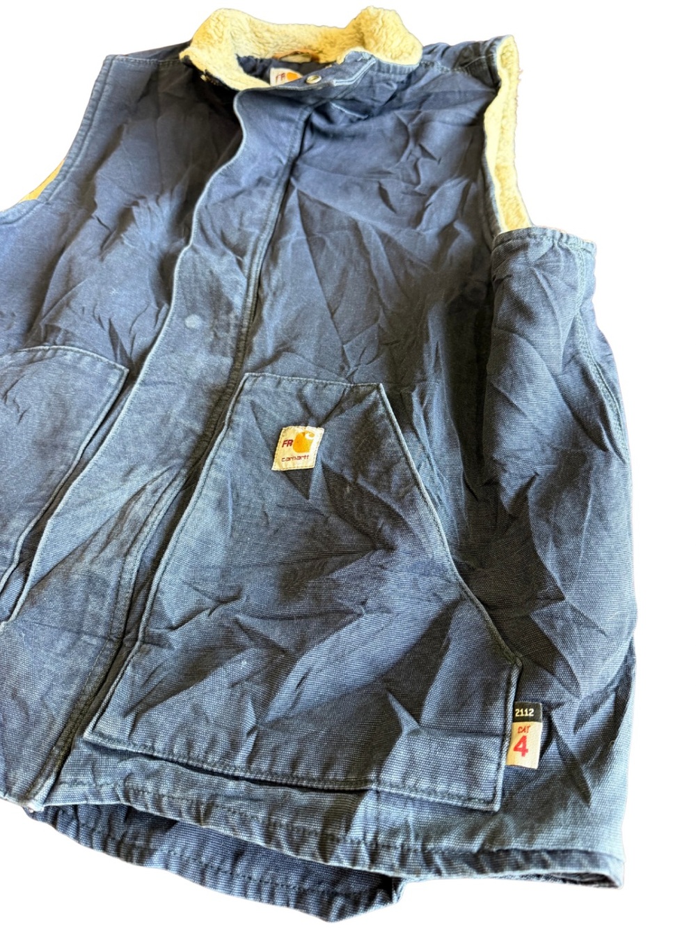 Carhartt FR CAT 4 Sherpa Lined Vest XLTall Distressed Workwear Ranch Western Y2K View 4